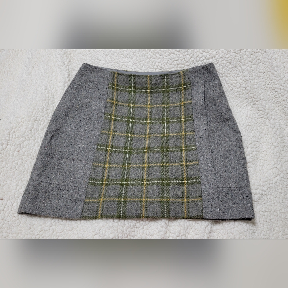 Banana Republic Wool Blend Plaid Skirt